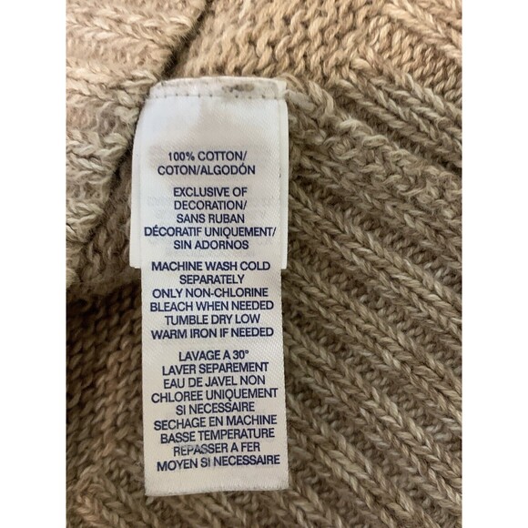 Chaps Knit Sweater Men's Corduroy Elbow Patches Tan Casual 100% Cotton, XL - Picture 6 of 7